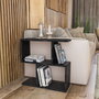 Hanah Home Mesa Auxiliar Life Negro Marble 60x60x20 cm Tablero Melamina Estante 27 cm